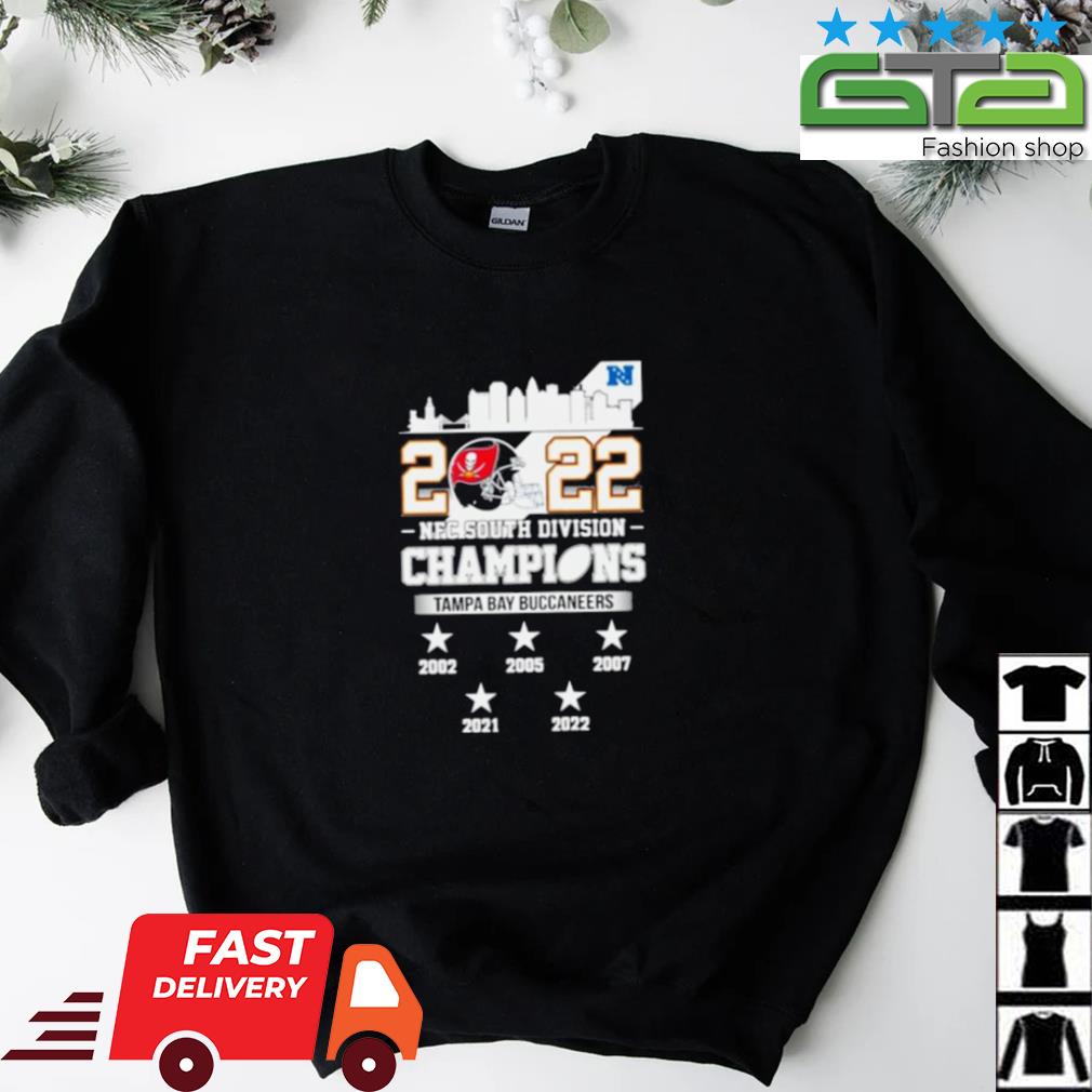 Official Tampa Bay Buccaneers 2022 NFC South Division Champions skyline  shirt, hoodie, sweater, long sleeve and tank top