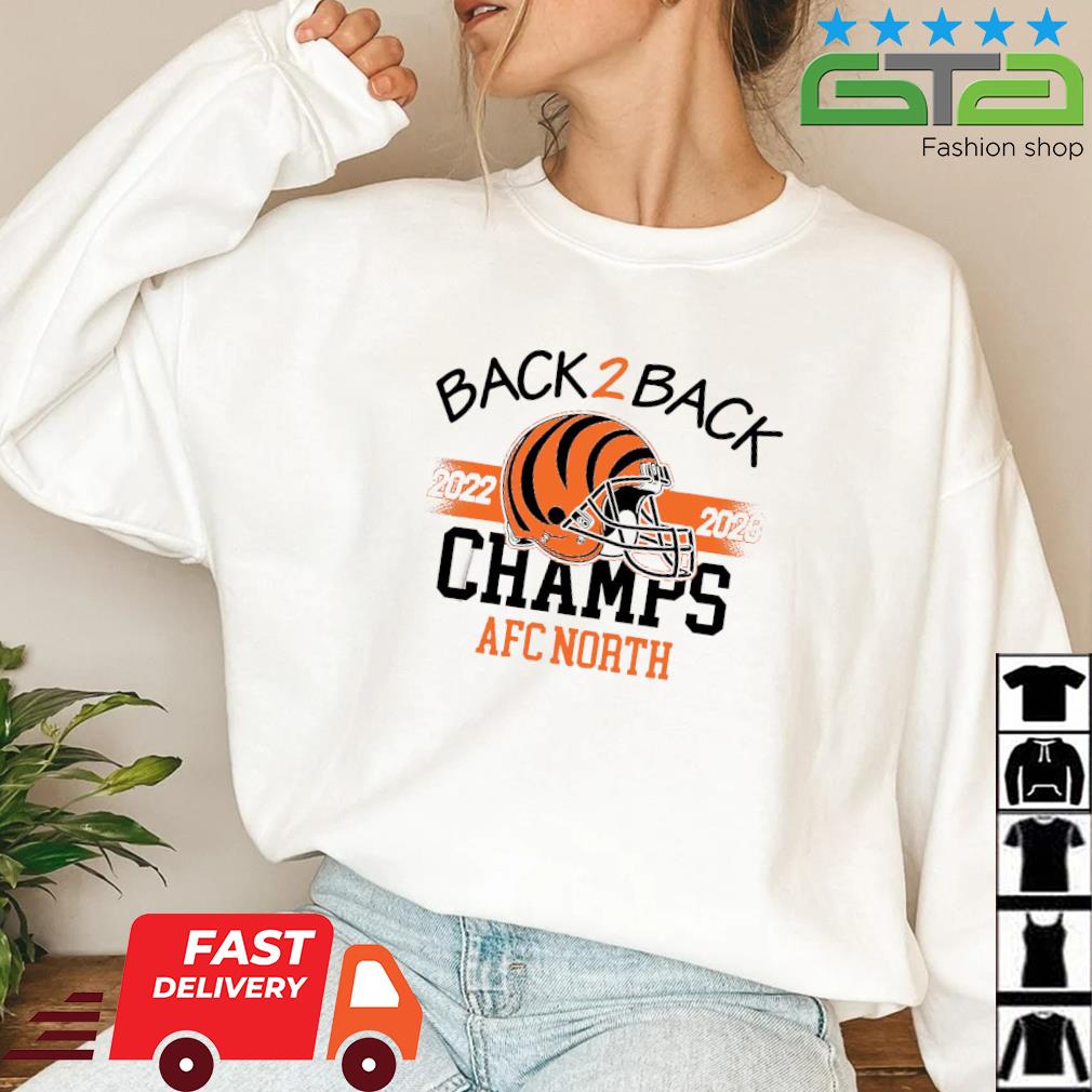 Cincinnati Bengals AFC North back 2 back champions 2021 2022 shirt, hoodie,  sweater and v-neck t-shirt