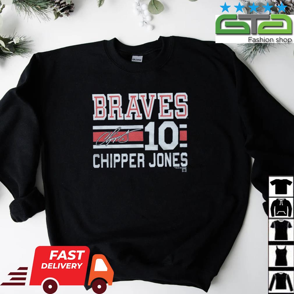 Braves Chipper Jones 10 signature jersey t-shirt, hoodie, sweater