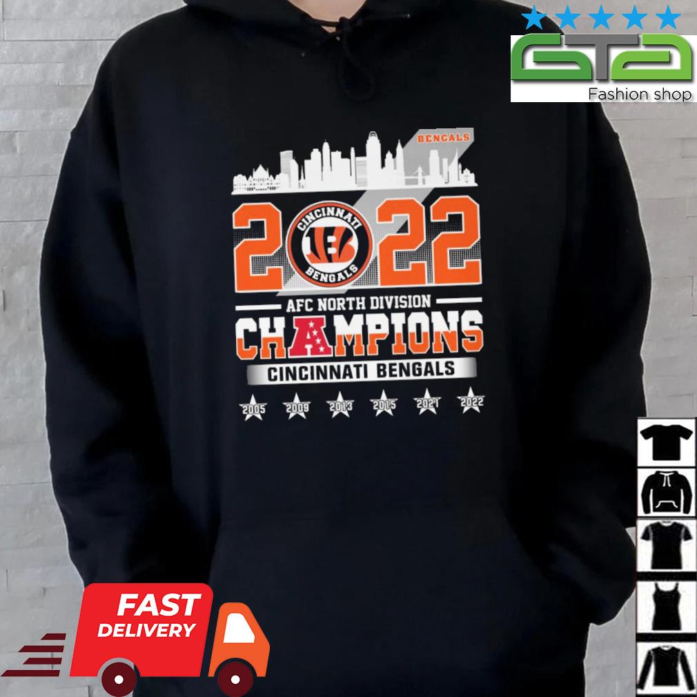 Cincinnati Bengals 2022 AFC North Division Champions Skyline Shirt