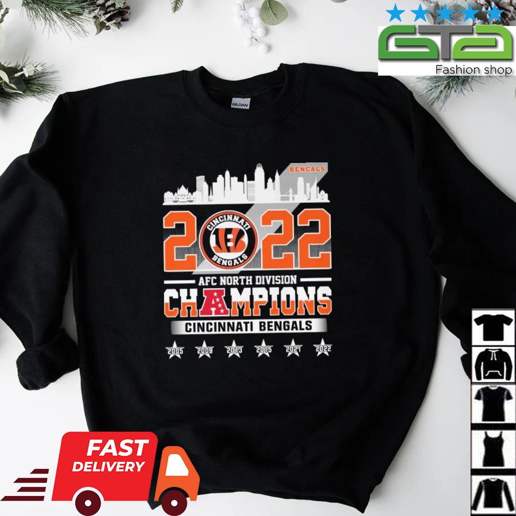 Cincinnati Bengals 2022 AFC North Division Champions Skyline Shirt