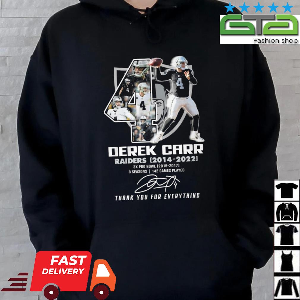 Derek Carr Raiders 2014 – 2022 Thank You For Everything Signature Shirt Hoodie