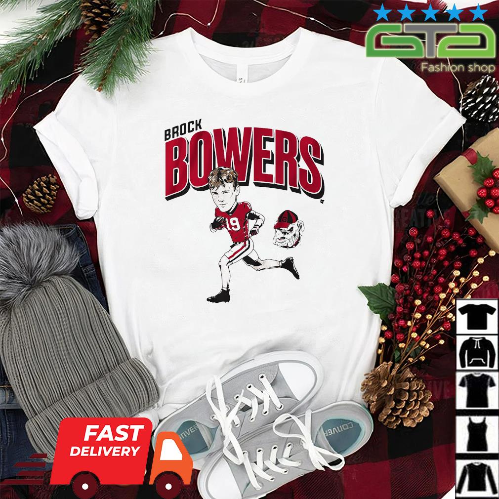 Georgia Football: Brock Bowers Caricature, Adult T-Shirt / 3XL - College Football - Sports Fan Gear | BreakingT