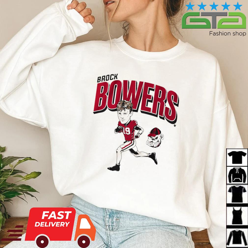 Georgia Football: Brock Bowers Caricature, Adult T-Shirt / 3XL - College Football - Sports Fan Gear | BreakingT