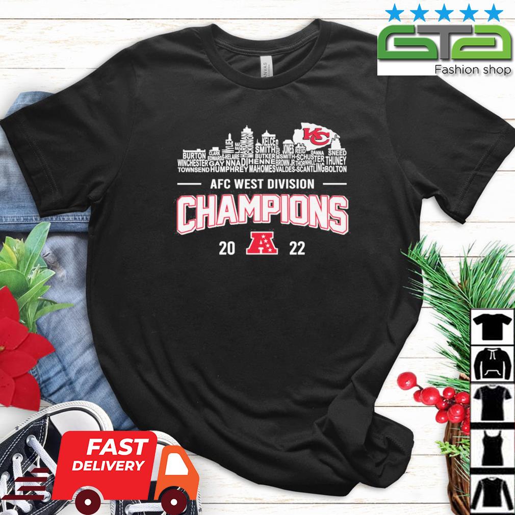 Kansas City Chiefs Skyline AFC West Division Champions 2022 shirt, hoodie,  sweater, long sleeve and tank top