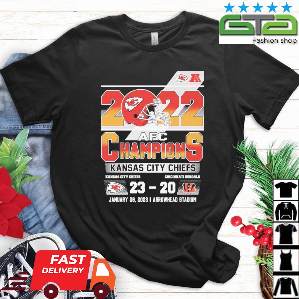 Kansas City Chiefs Vs Cincinnati Bengals 23-20 2022 AFC Champions shirt,  hoodie, sweater, long sleeve and tank top