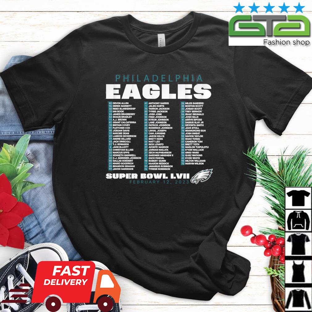 Philadelphia Eagles Super Bowl LVII Varsity Roster 2023 T-Shirt, hoodie,  sweater, long sleeve and tank top