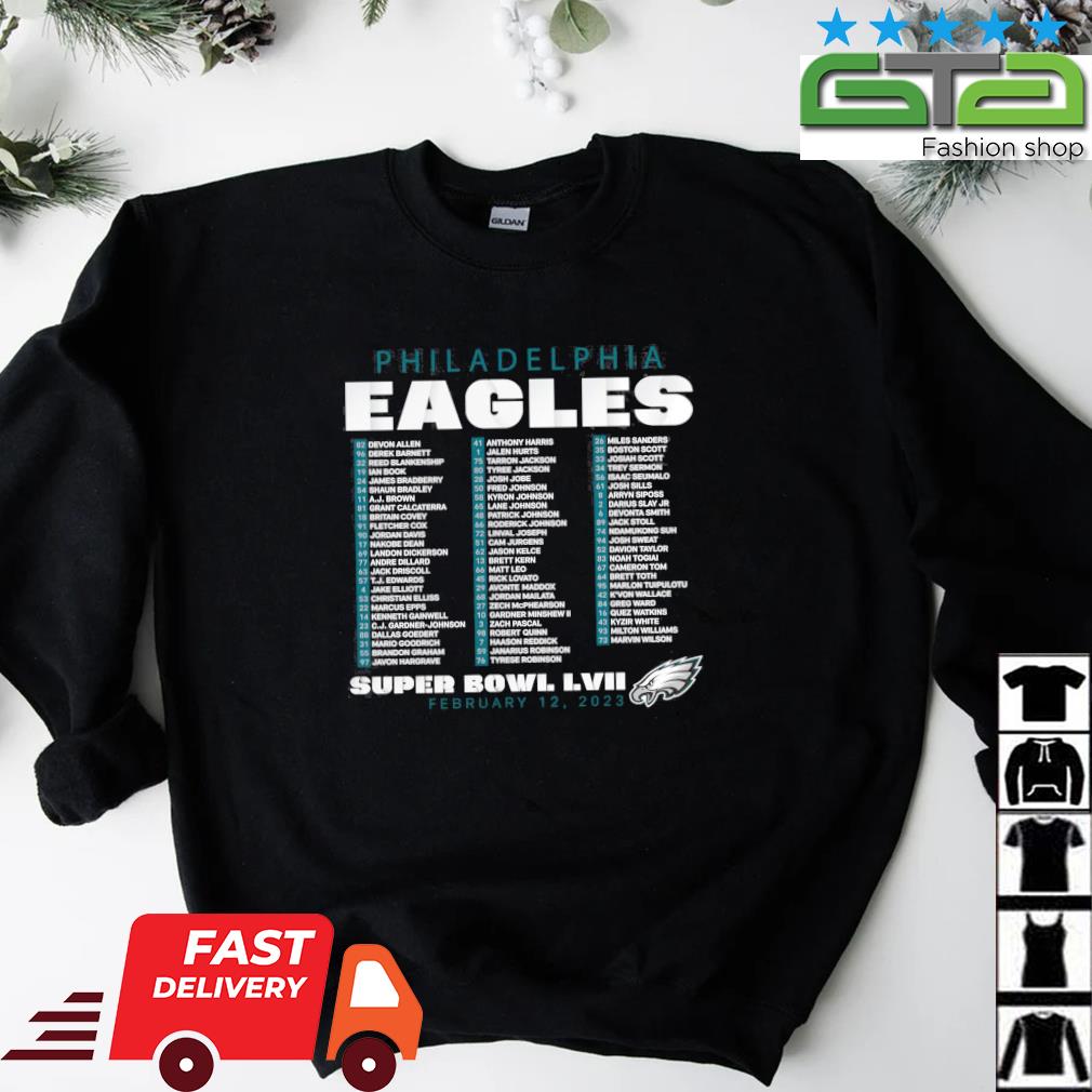 Philadelphia Eagles Super Bowl LVII Varsity Roster 2023 T-Shirt, hoodie,  sweater, long sleeve and tank top