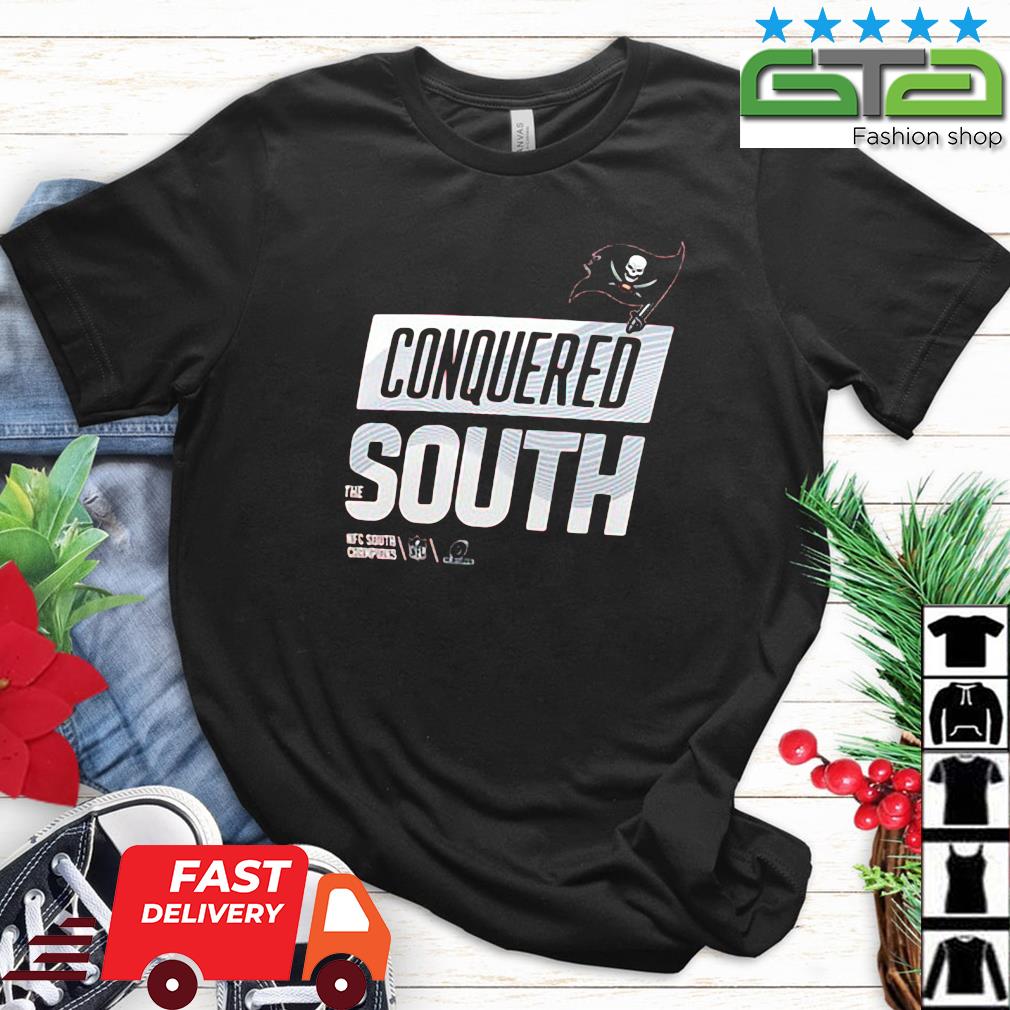 Official conquered the south NFC south champions tampa bay buccaneers T- shirt, hoodie, sweater, long sleeve and tank top