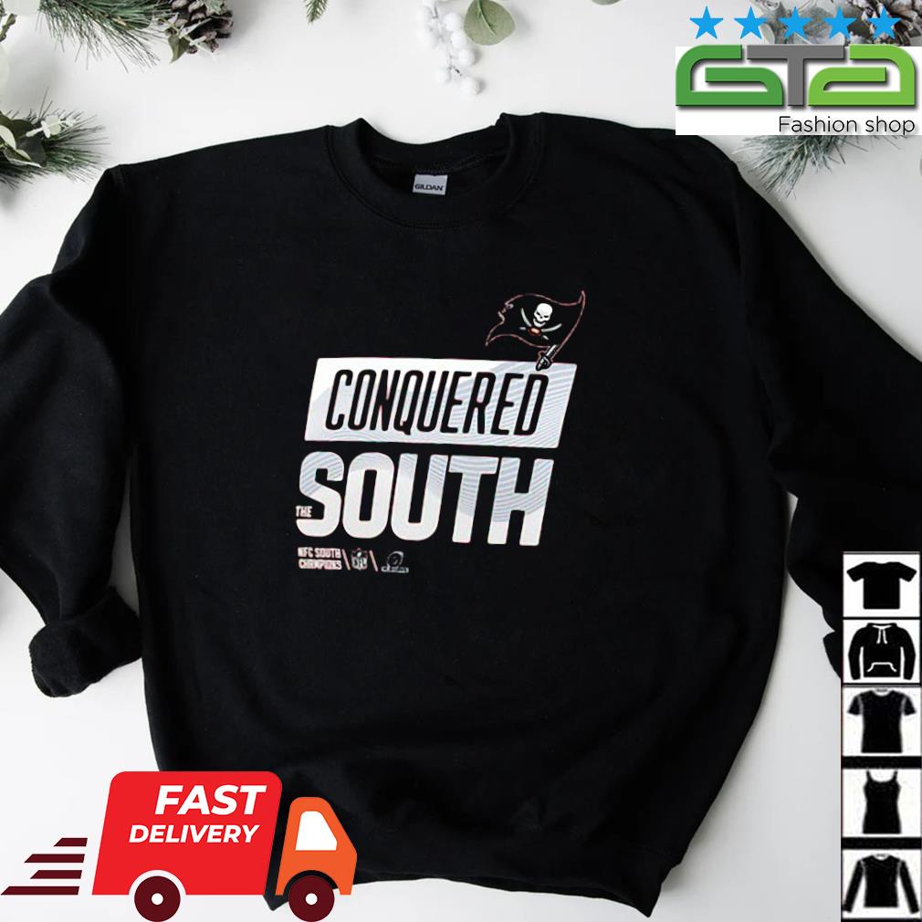 Official conquered the south NFC south champions tampa bay buccaneers T- shirt, hoodie, sweater, long sleeve and tank top