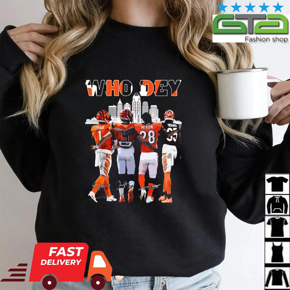 Cincinnati Bengals City Who Dey Chase Mixon Signatures 2023 Unisex