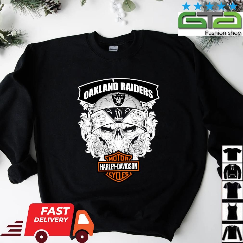 2023 Skull Oakland Raiders NFL Football Motor Harley Davidson Cycles Shirt,  hoodie, sweater, long sleeve and tank top