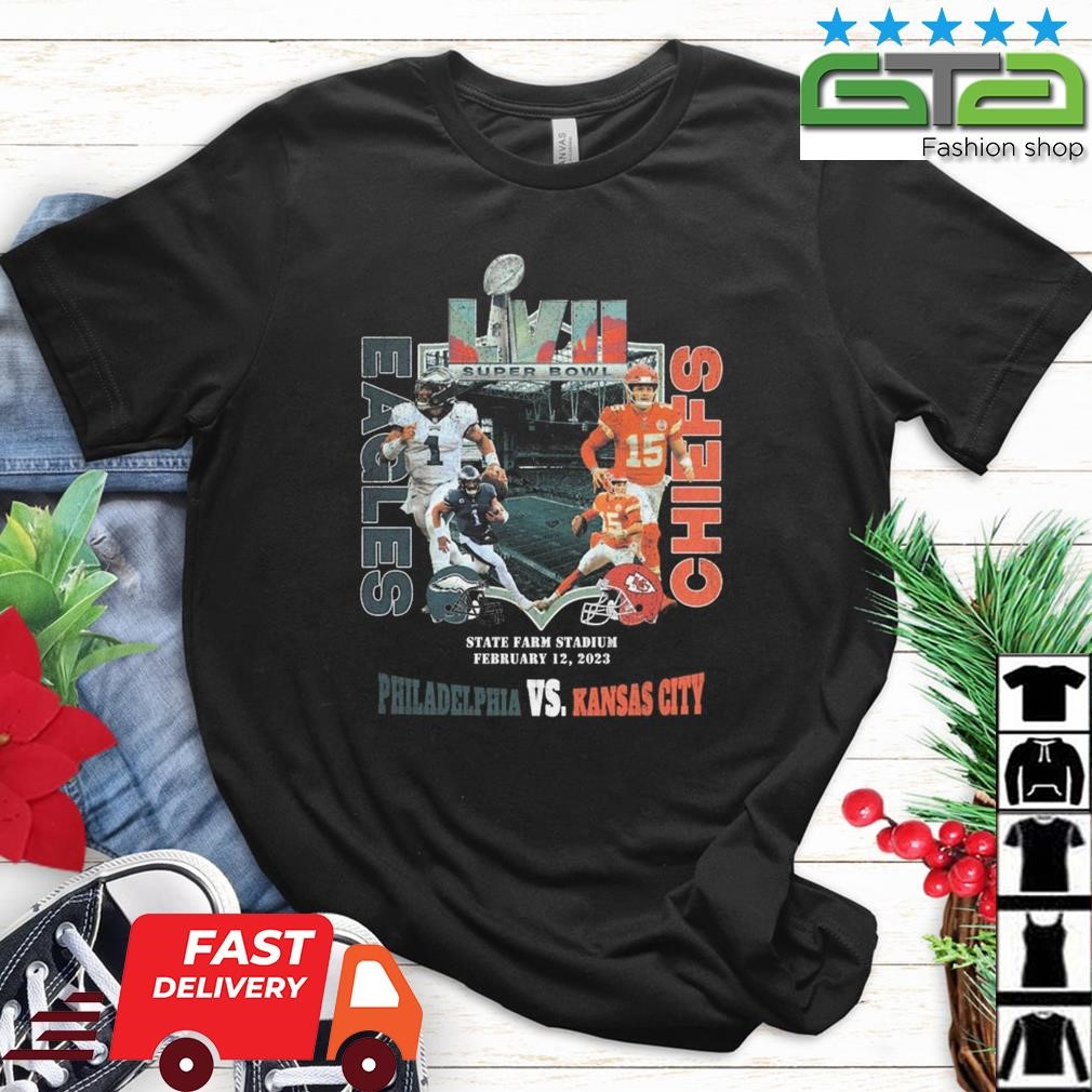 Championship LVII Super Bowl 2023 Vintage Shirt, Eagles Vs Chiefs Tee -  Bring Your Ideas, Thoughts And Imaginations Into Reality Today