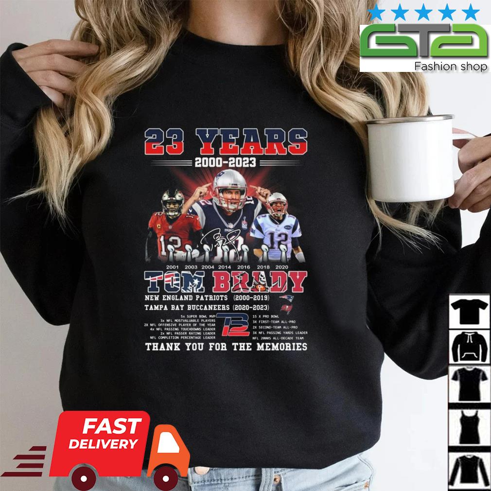 Official thank You Legend Tom Brady 23 Years 2000-2023 Signature T-shirt -  2020 Trending Tees