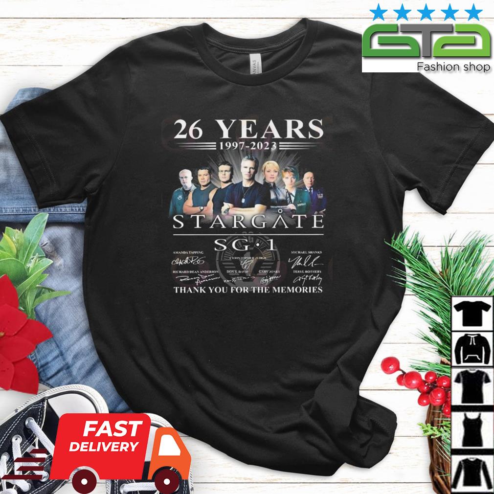 26 Years 1997 – 2023 Stargate SG-1 Thank You For The Memories Signatures Shirt