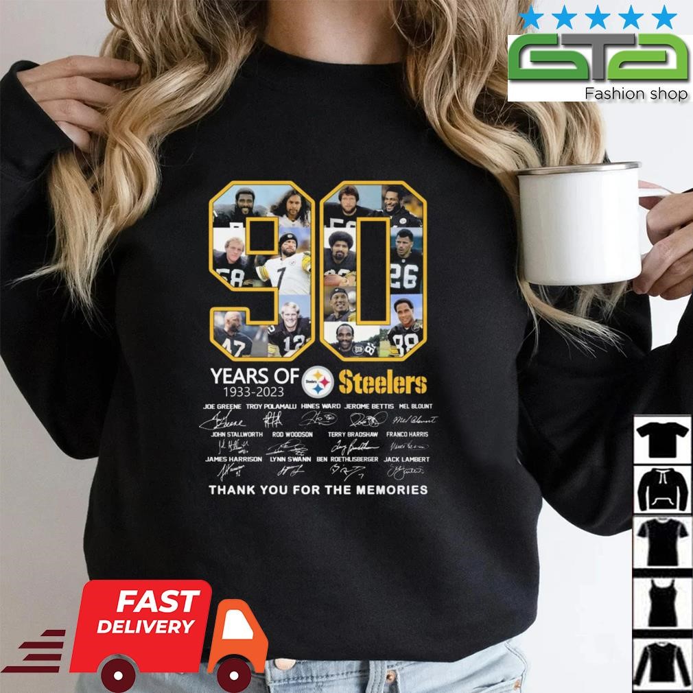 Official Pittsburgh Steelers 90th anniversary 1933-2023 Stadium here we go  Steelers shirt, hoodie, sweater, long sleeve and tank top