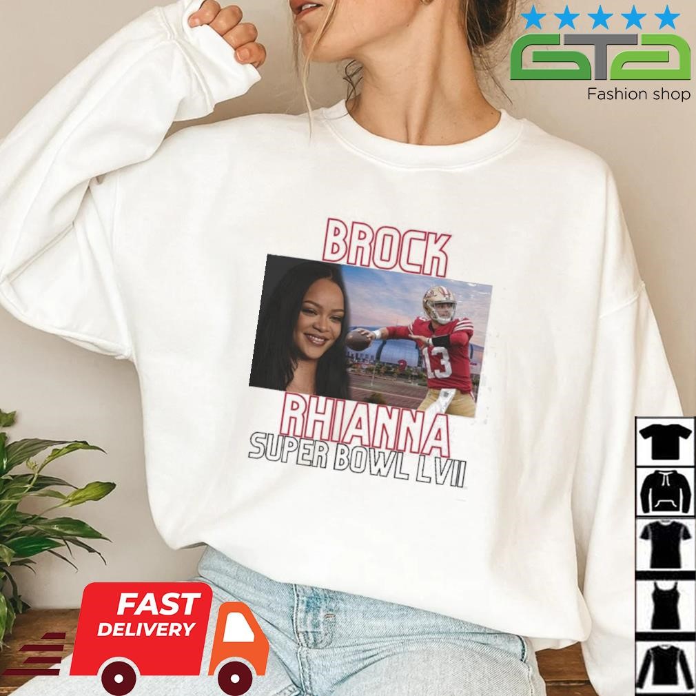 Brock Rihanna Superbowl Shirt, Trending Super Bowl Halftime Long Sleeve  Sweater