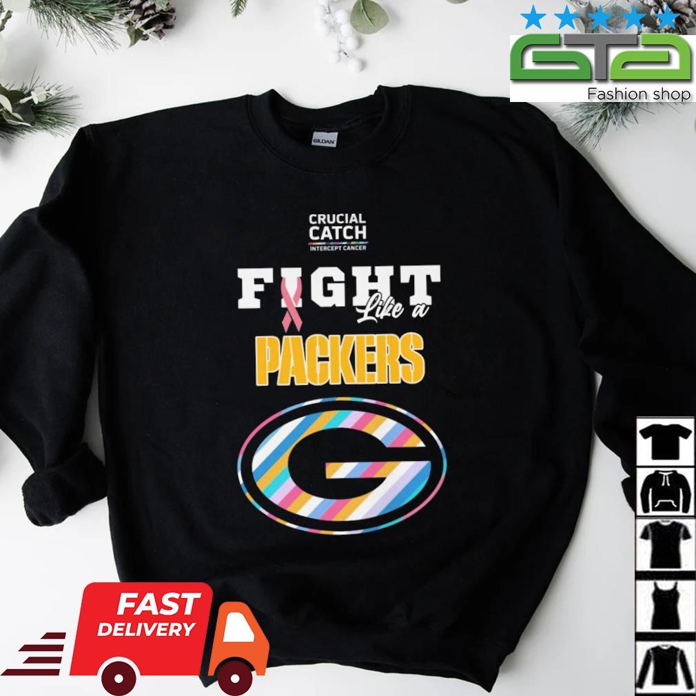 Green Bay Packers I am the toughest fan proud cancer survivor crucial catch  intercept cancer shirt, hoodie, sweater, long sleeve and tank top