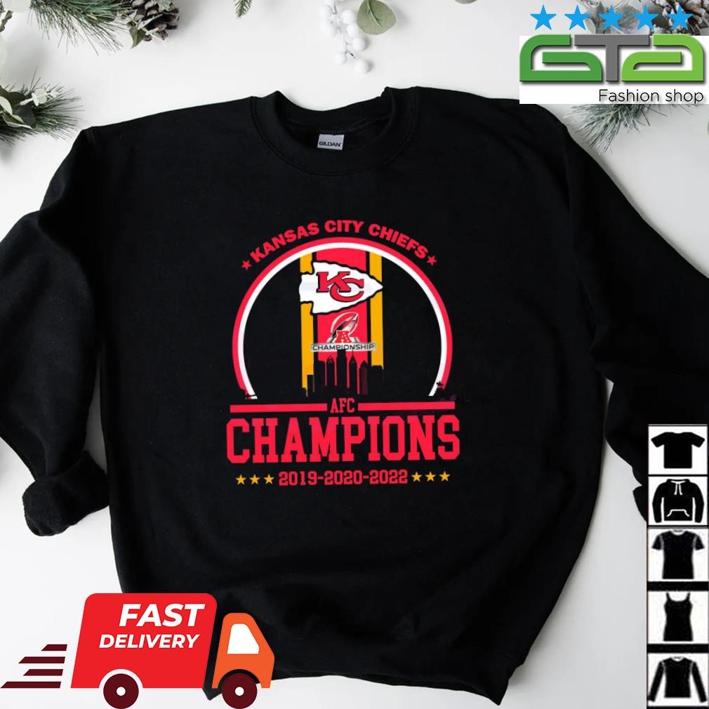 Kansas City Chiefs 3x AFC Champions 2019 2020 2022 Our Kingdom T-shirt,  hoodie, sweater, long sleeve and tank top