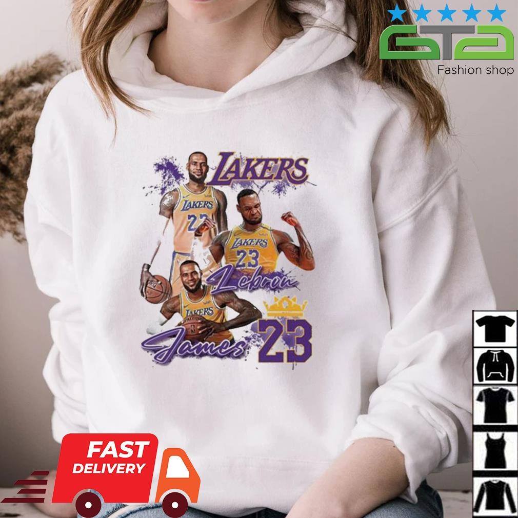 NBA LeBron James King Of Los Angeles Lakers 3D TShirt Zip Hoodie - Owl  Fashion Shop