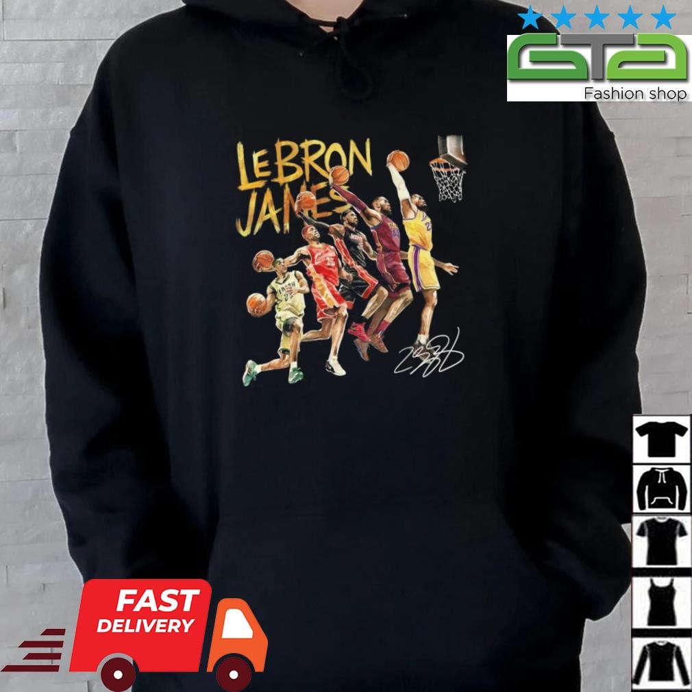 Official lebron James 20 Years 2003-2023 La Lakers Miami Heat Cleveland  Cavaliers Signatures Shirt, hoodie, sweater, long sleeve and tank top