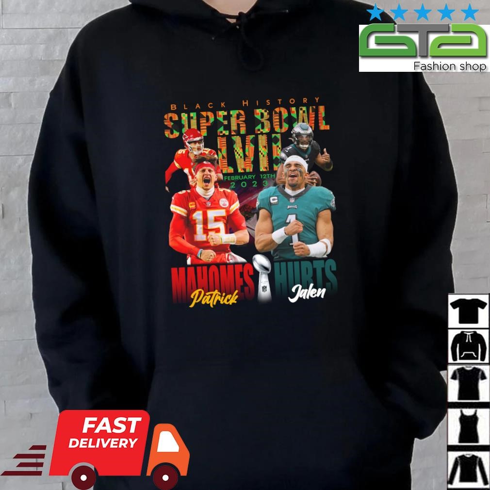 Black History Super Bowl LVII February 12th 2023 Patrick Mahomes vs Jalen  Hurts shirt, hoodie, sweater, long sleeve and tank top