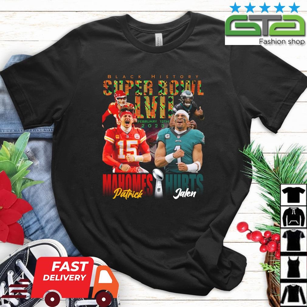 Official Patrick Mahomes Vs Jalen Hurts Black History Super Bowl LVII 2023  t-shirt, hoodie, sweater, long sleeve and tank top