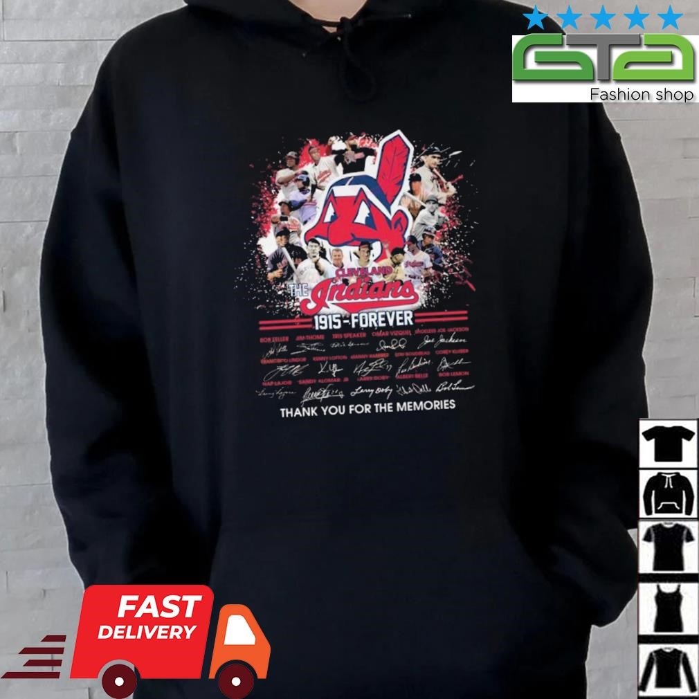 Cleveland Indians 1915 Forever thank you for the memories signatures 2021  t-shirt, hoodie, sweatshirt and long sleeve