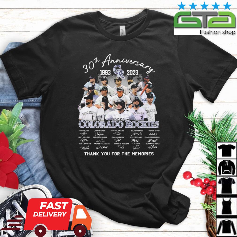 Colorado Rockies 30th Anniversary 1993-2023 Thank You For The Memories Signatures shirt