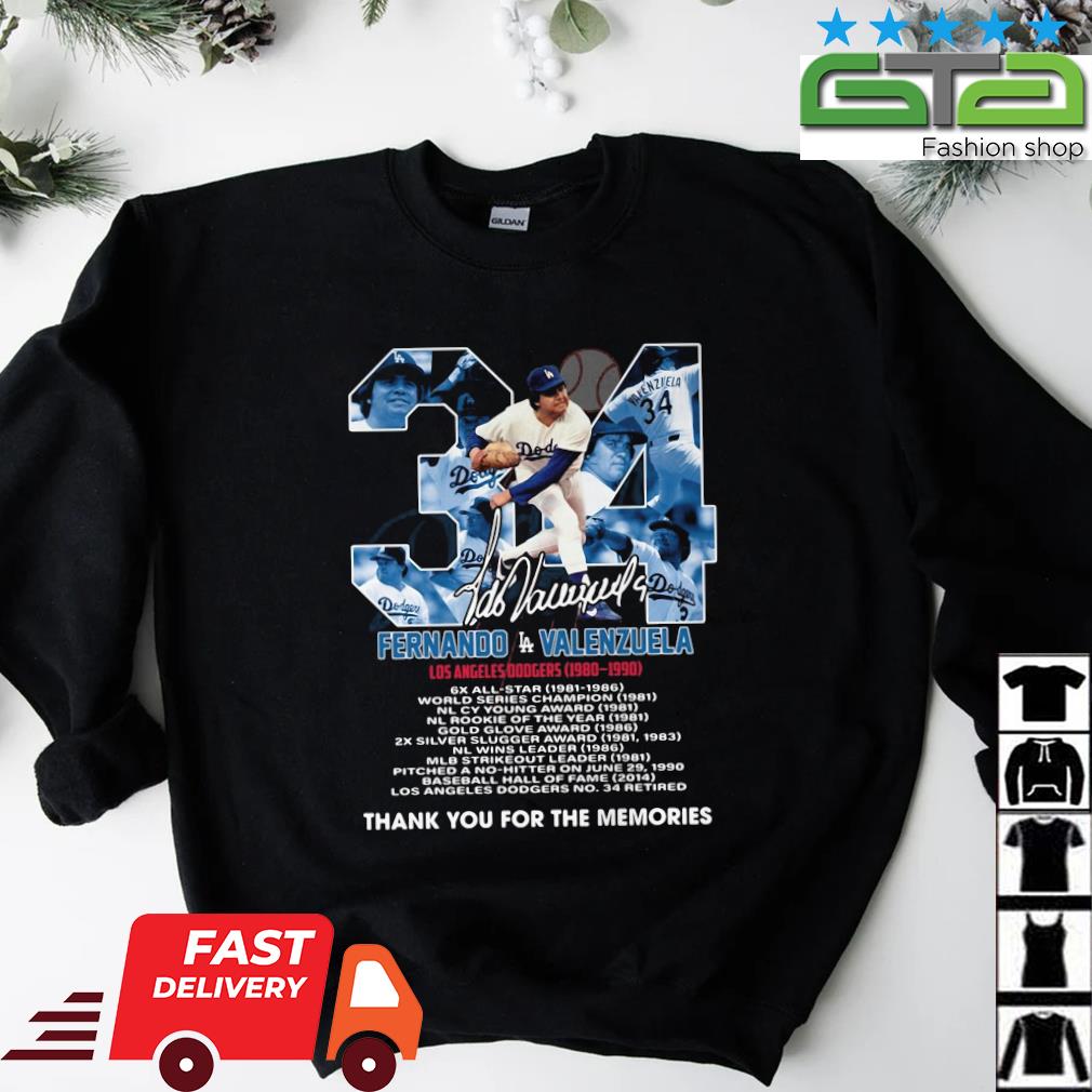 fernando Valenzuela Los Angeles Dodgers signature shirt, hoodie, sweater,  long sleeve and tank top