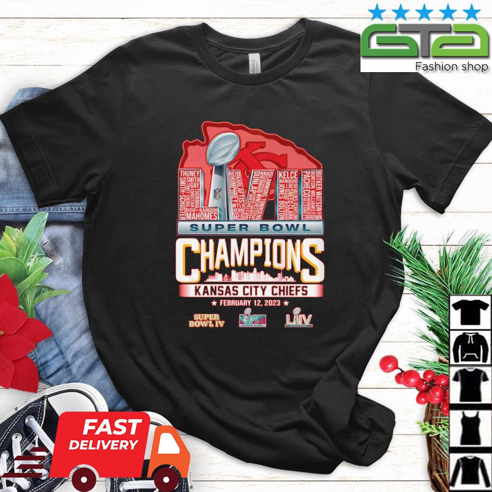 Hot LVII Super Bowl Champions Kansas City Chiefs February 12 2023 Shirt