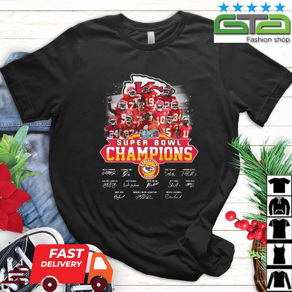 Kansas City Chiefs 2023 Super Bowl LVII Champions Signatures Shirt