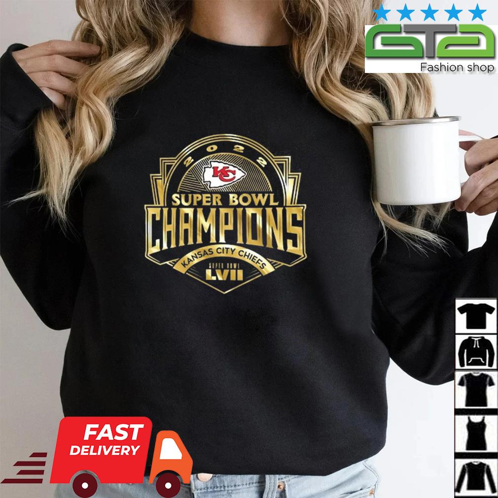 Kansas City Chiefs Majestic Threads Super Bowl LVII Champions Luxe Foil  shirt, hoodie, sweater, long sleeve and tank top