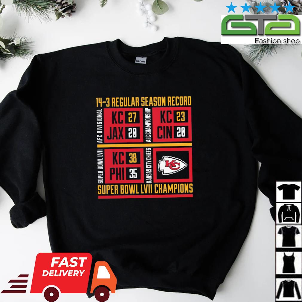 Kansas City Chiefs Super Bowl LVII Champions Scoreboard Showcase shirt,  hoodie, sweater, long sleeve and tank top