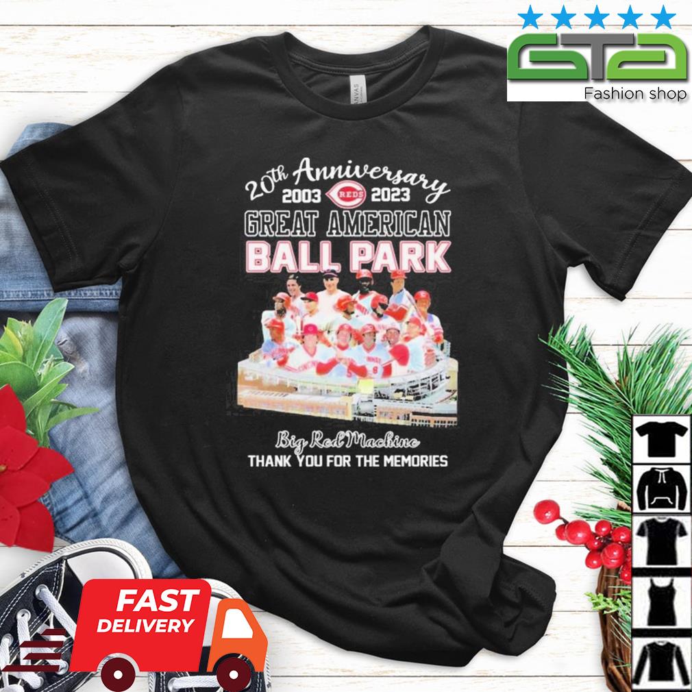 Official 20th Anniversary 2003 – 2023 Great American Ball Park Big Red Machine Thank You For The Memories Shirt