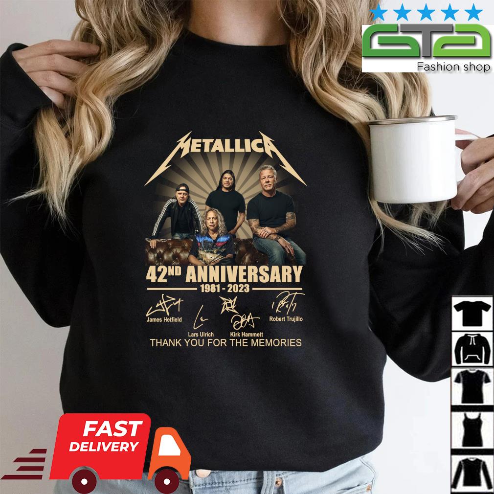 Vintage 42 Years Thank You For Memories Womens Metallica T Shirt, Metallica  Tour T Shirt - Allsoymade