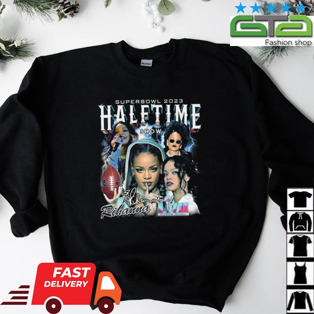 Rihanna Super Bowl Lvii Halftime Show 2023 Signature Vintage T-shirt,Sweater,  Hoodie, And Long Sleeved, Ladies, Tank Top