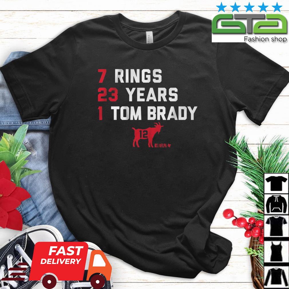 Tom Brady Goat 7 Rings 23 years 1 Tom Brady shirt, hoodie, sweater, long  sleeve and tank top