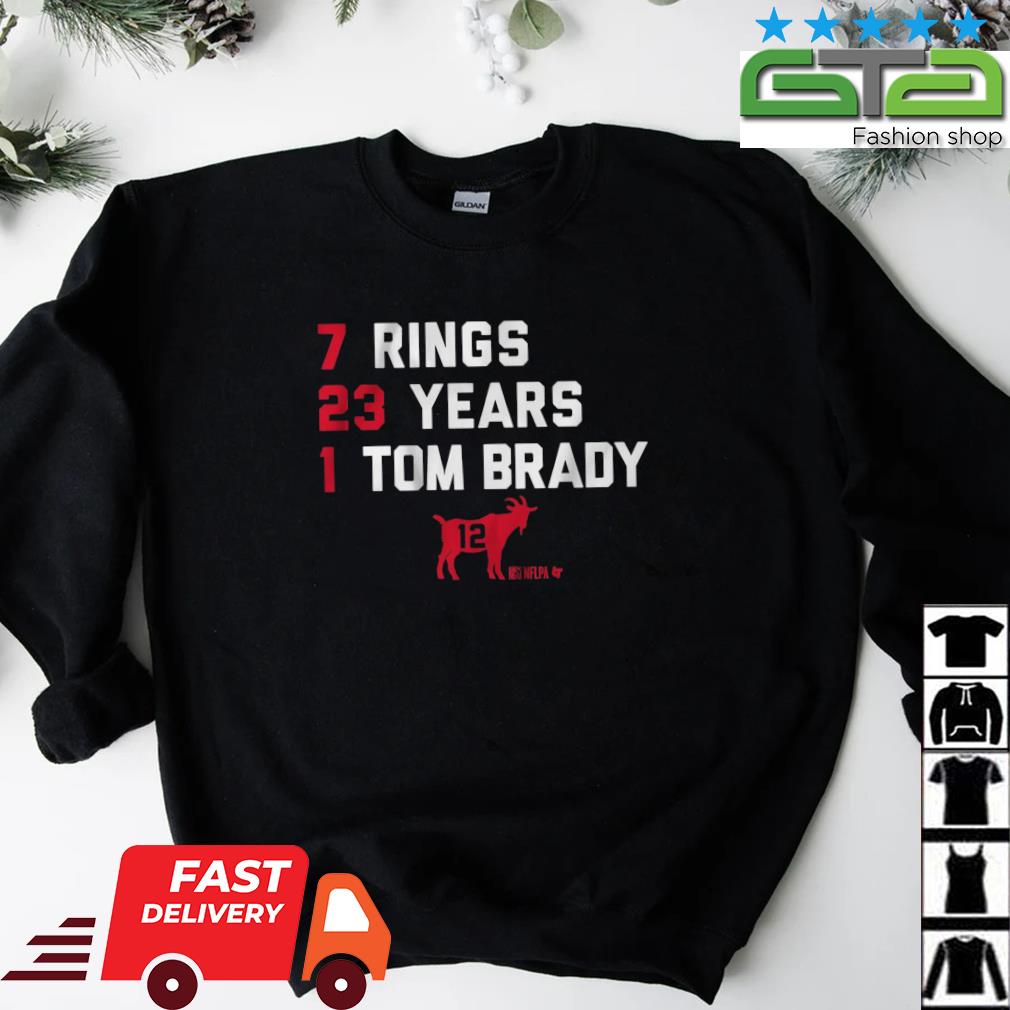 Tom Brady Goat 7 Rings 23 years 1 Tom Brady shirt, hoodie, sweater, long  sleeve and tank top