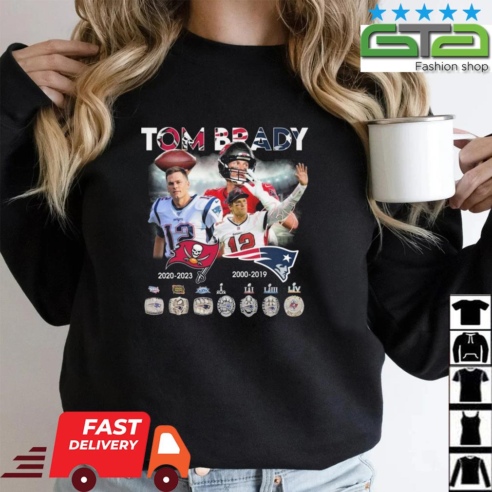 Tom Brady Tampa Bay Buccaneers And New England Patriots 7 Rings 2023 Shirt,  hoodie, sweater, long sleeve and tank top