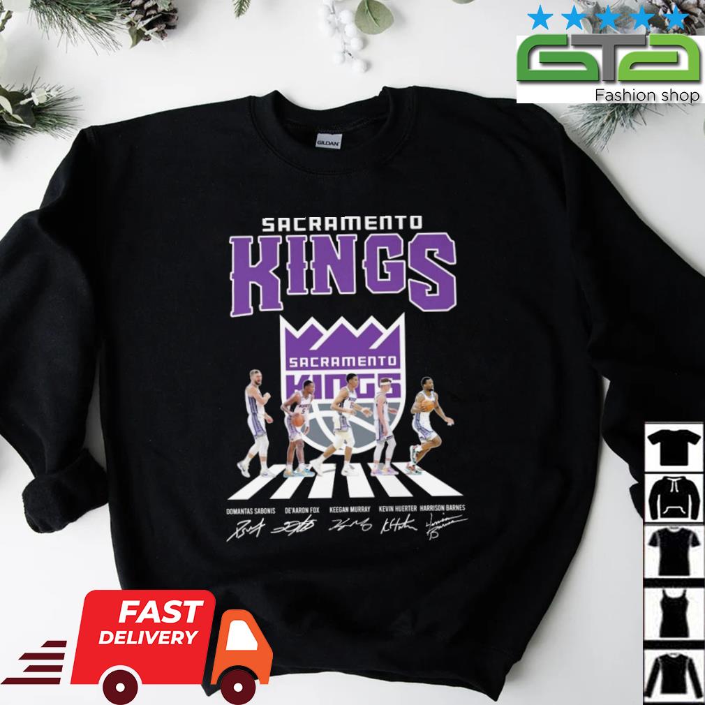 Sacramento Kings Domantas Sabonis De'Aaron Fox Keegan Murray Kevin Huerter  Harrison Barnes Abbey Road signature 2023 shirt, hoodie, sweater, long  sleeve and tank top