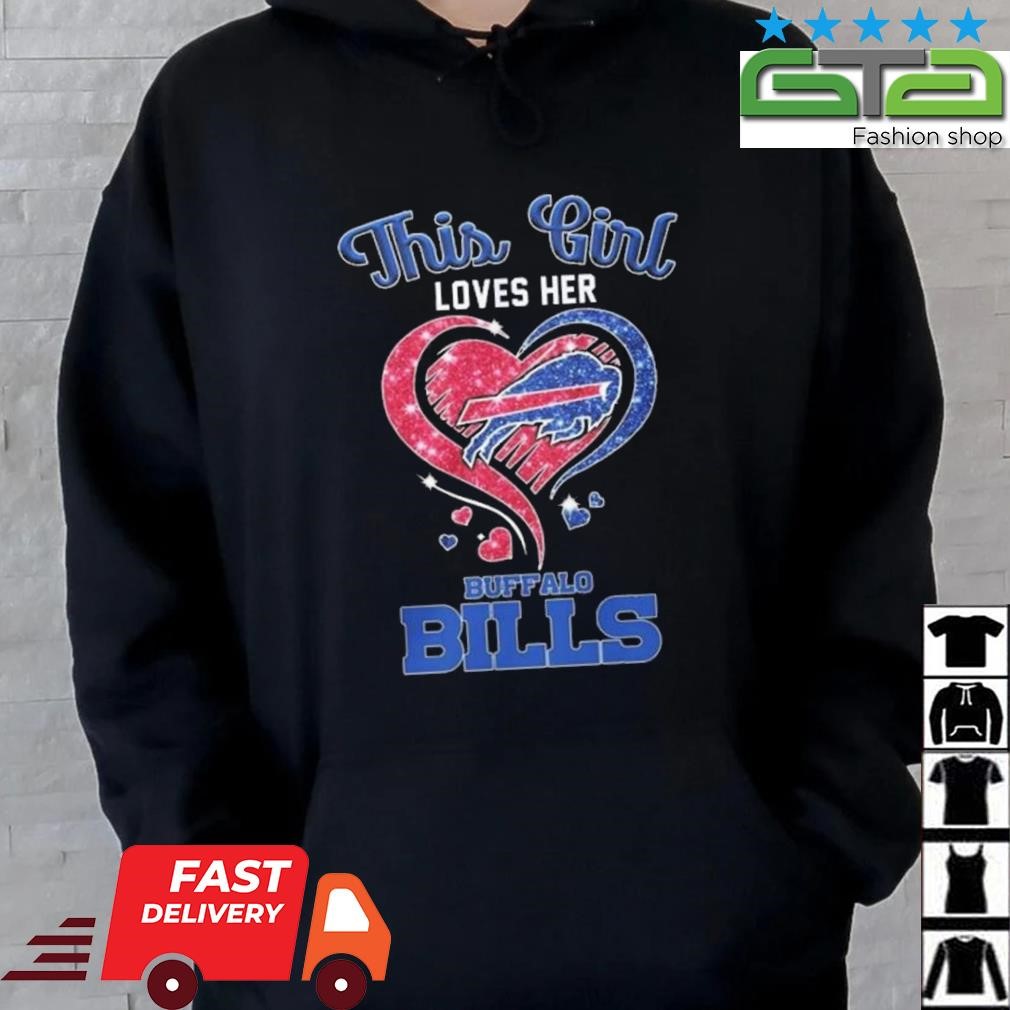 New This Girl Loves Her Buffalo Bills Heart Diamond 2023 Shirt