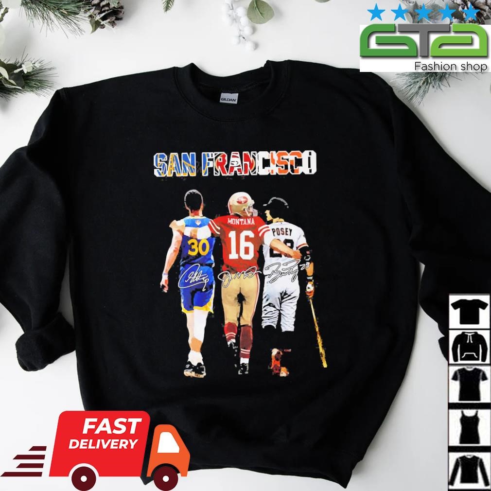 San Francisco 49ers Joe Montana San Francisco Giants Buster Posey  signatures shirt, hoodie, sweater, long sleeve and tank top