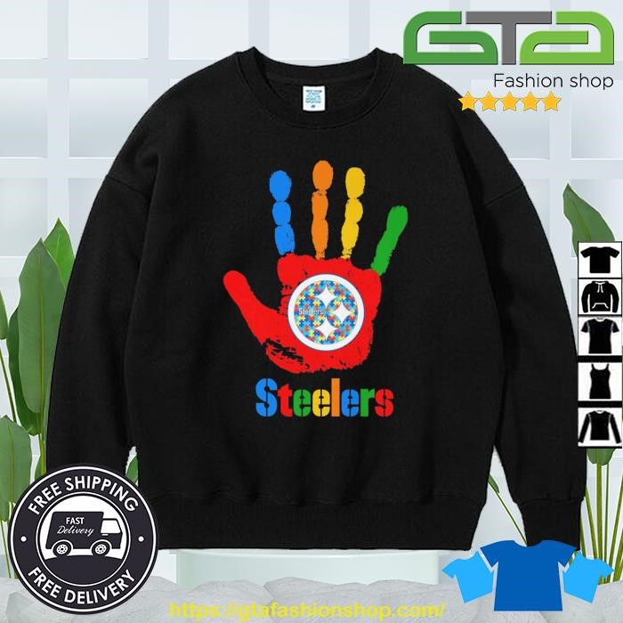 Pittsburgh Steelers Blood Hand Autism shirt, hoodie, sweater, long sleeve  and tank top