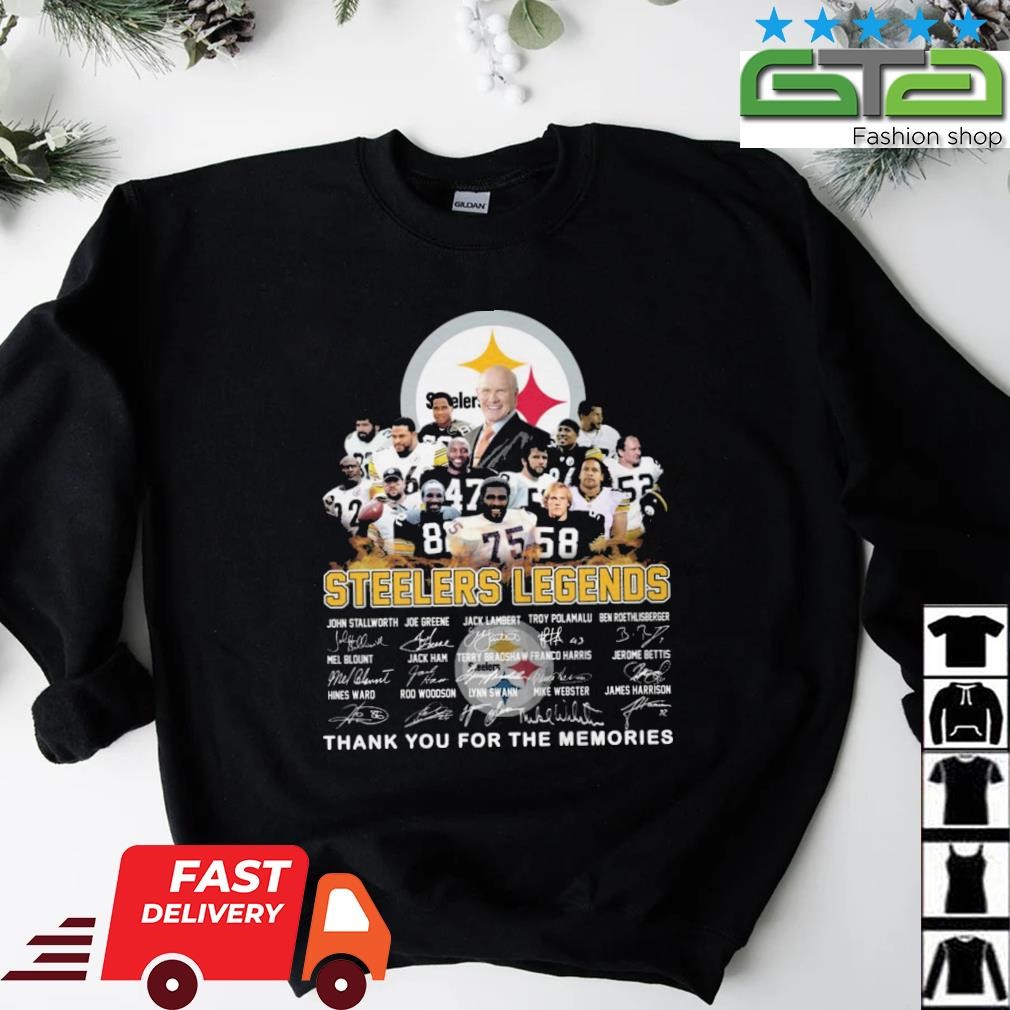 Pittsburgh Steelers Legends Thank You For The Memories Signatures shirt,  hoodie, sweater, long sleeve and tank top