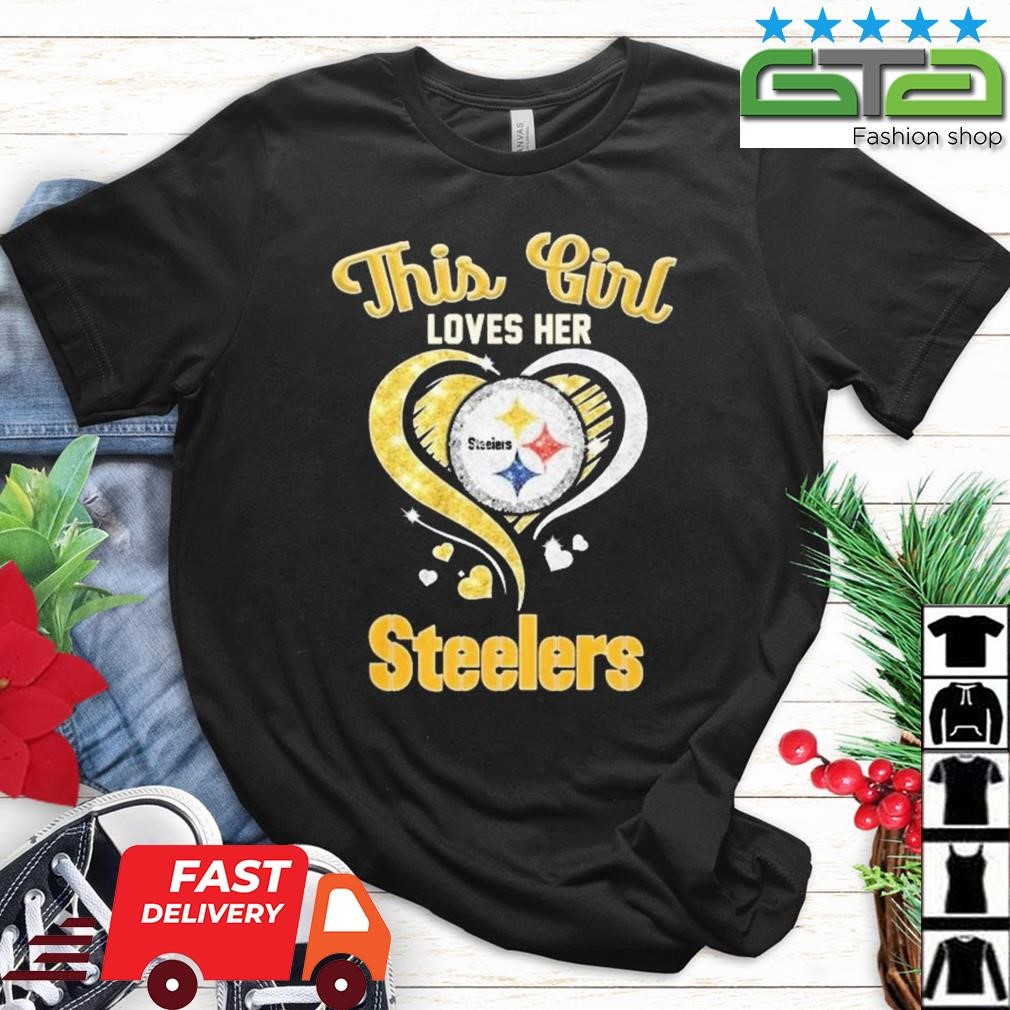 This Girl Loves Her Pittsburgh Steelers Diamond Heart shirt