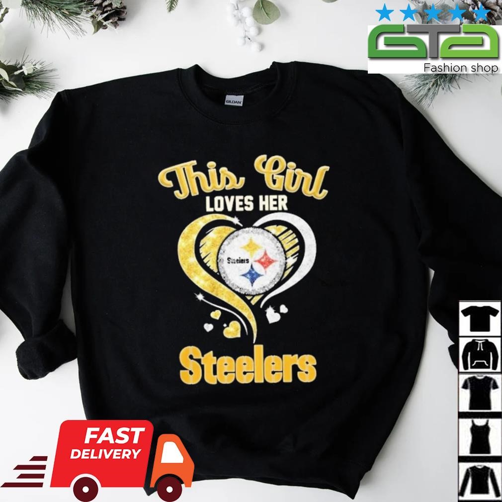 Pittsburgh Steelers Girl Heart Diamond T Shirt Trend T Shirt Store