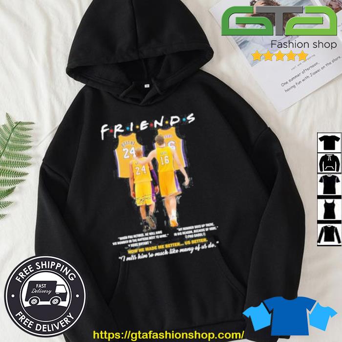 Los Angeles Lakers Friends Bryant And Gasol Signatures Shirt Hoodie