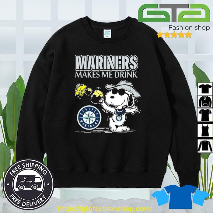 Snoopy And Woodstock Seattle Mariners Makes Me Drinks Shirt, hoodie,  sweater, long sleeve and tank top