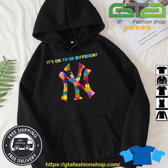 New York Yankees Autism It's Ok To Be Different shirt, hoodie